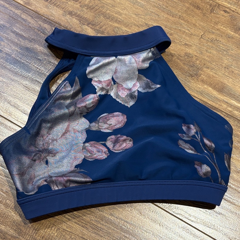 Balera Navy Floral Kids crop bra Top